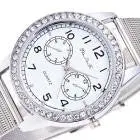 Silver Watch Women Rhinestone Crystal Dress Clock Mesh Stainless Steel Strap Gift Relogio Feminino 1