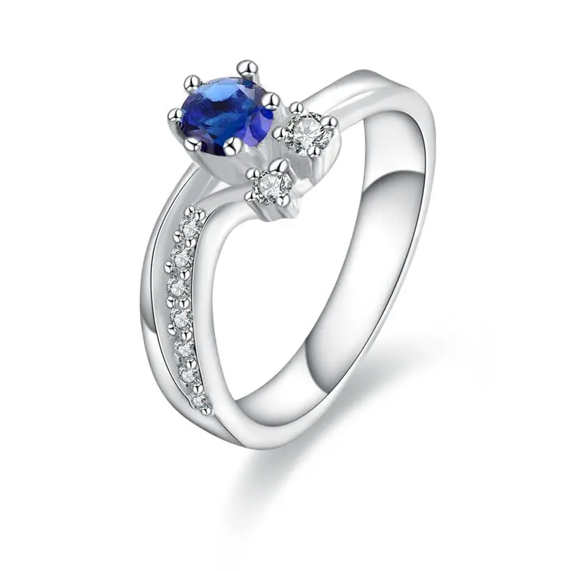 Silver Wedding Ring White Stone On Heart Anel Masculino 12 2