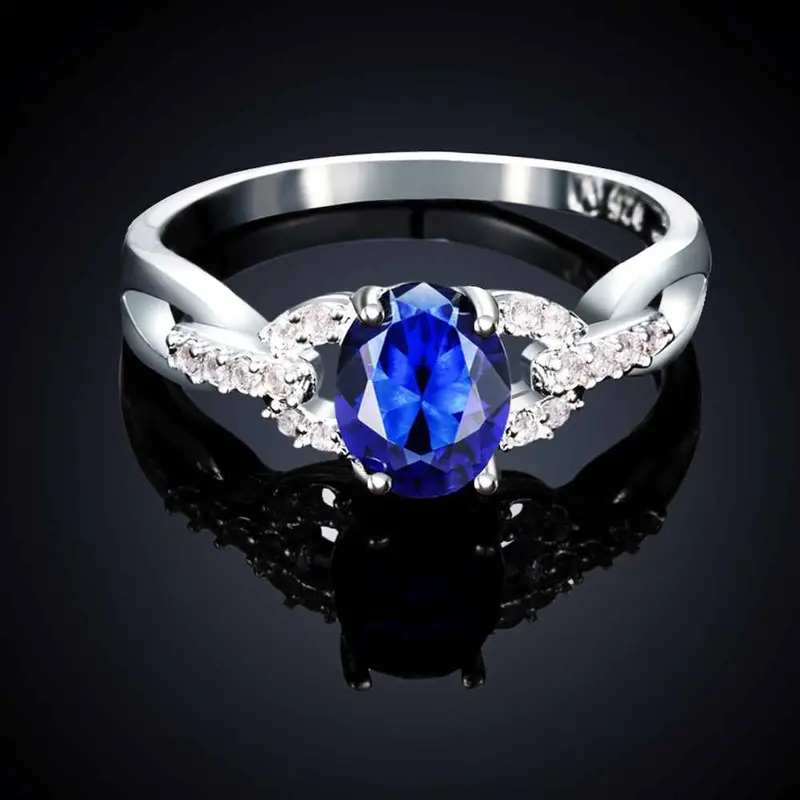 Silver Wedding Rings Blue Magic Ring Men Joias279 1