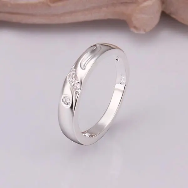 Silver Wedding Rings Insets Two Wire Ring Men Bijouterie 77 10