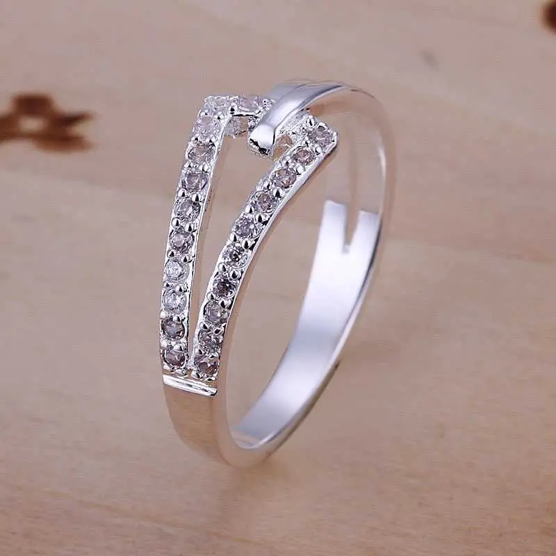 Silver Wedding Rings Insets Two Wire Ring Men Bijouterie 77 2