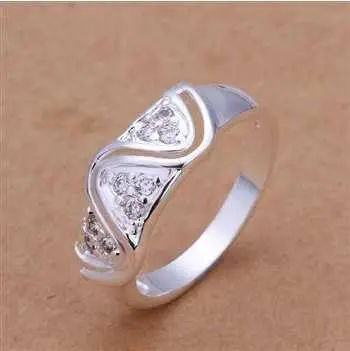 Silver Wedding Rings Insets Two Wire Ring Men Bijouterie 77 3