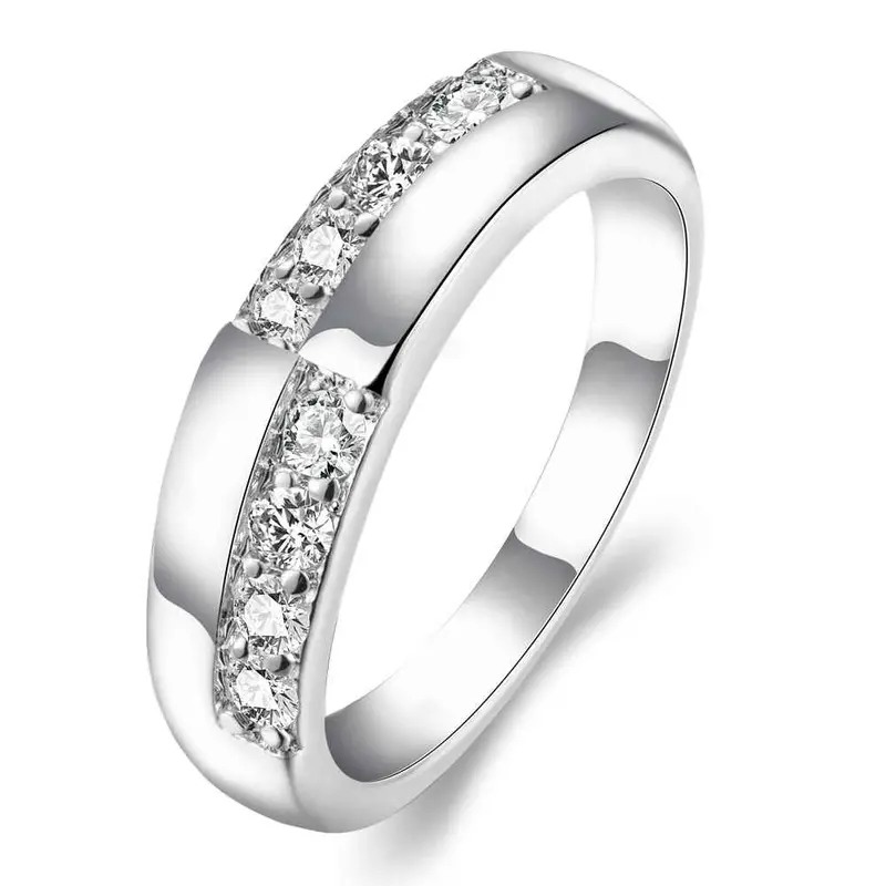 Silver Wedding Rings Insets Two Wire Ring Men Bijouterie 77 5