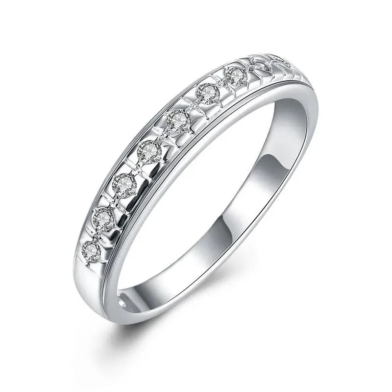 Silver Wedding Rings Insets Two Wire Ring Men Bijouterie 77 9