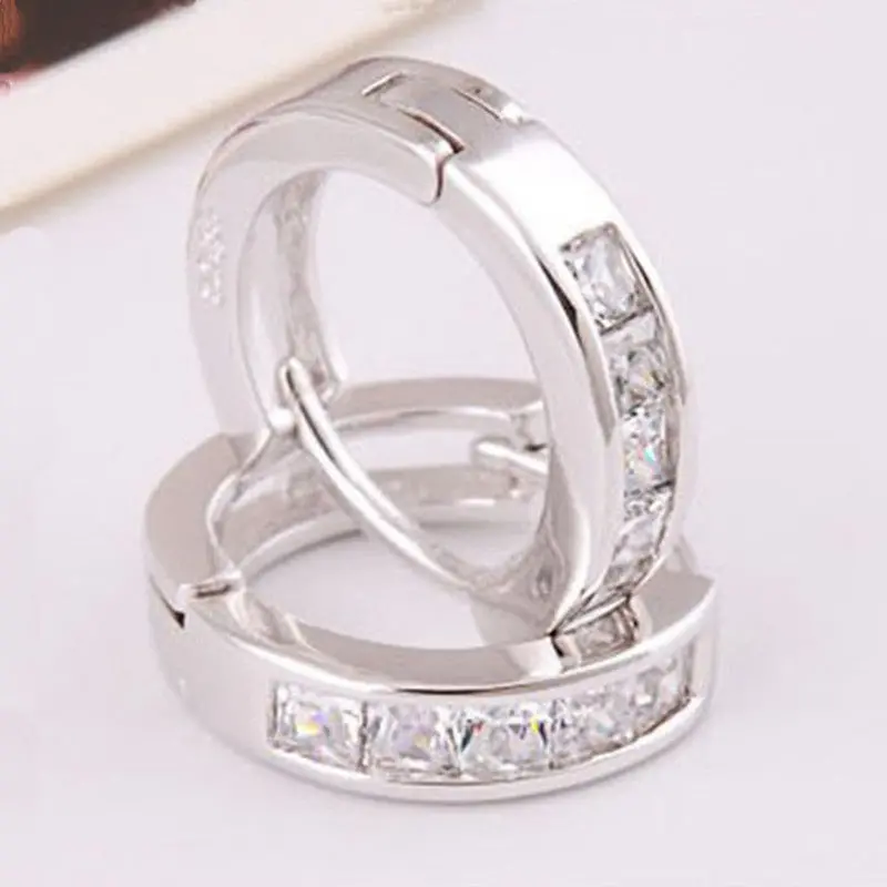 Silvering Plated Earrings For Women Crystal Stud Earrings Brincos Trend Wedding Jewelry 1