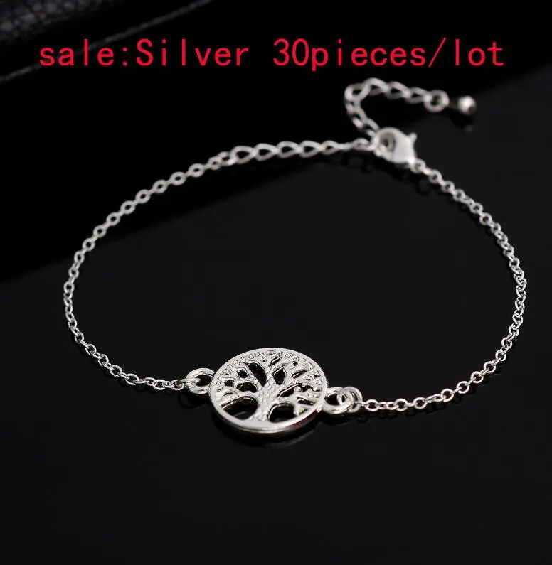 Simle Link Chain Tree Of Life Bracelet 10Pcs30pcs-B037 4