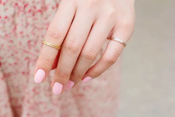 Simple 18K Gold Plated White Gold Plated Rose Gold Plated Three Circle Stackable Rings 3