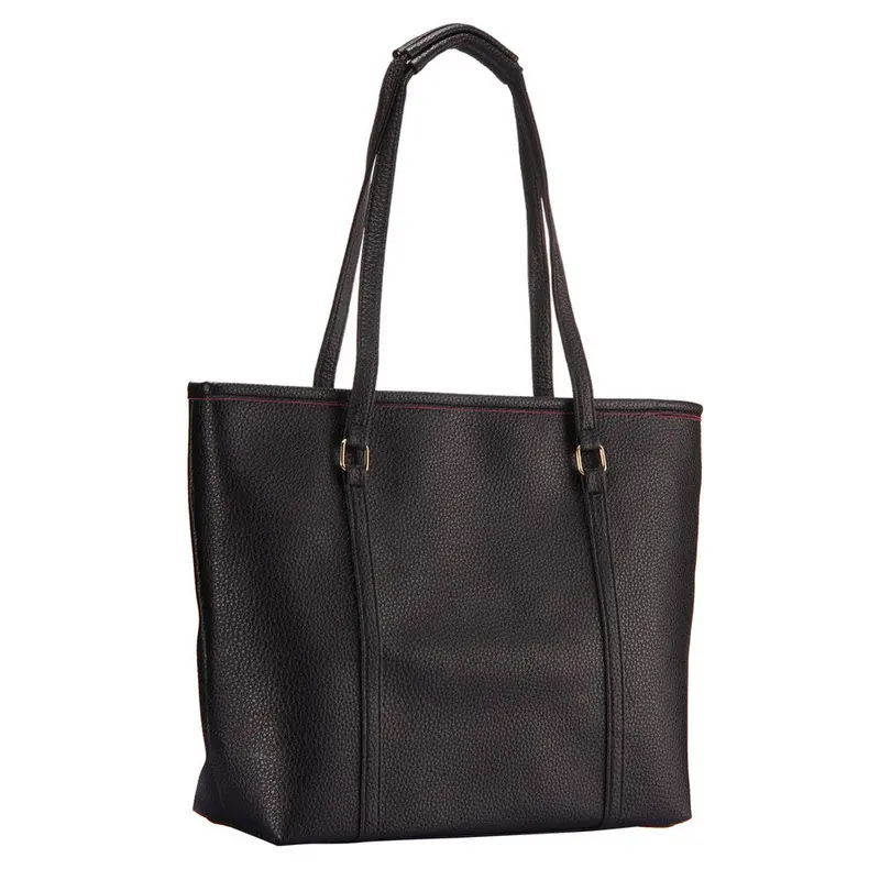 Simple Black Women Bag Handbag Pure Color Elegant Large Capacity Women Pu Leather Handbags Shoulder Bags Borse 1