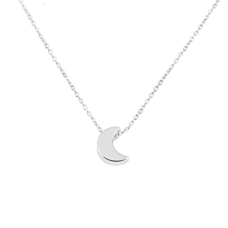 Simple Crescent Moon Penant Necklace Plain Half Moon Long Necklaces Gifts N219 2