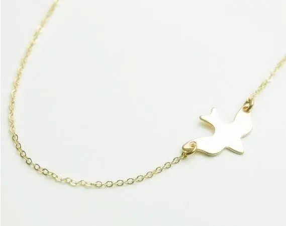 Simple Cute Animal Bird Necklace Small Dove Necklace Birthday Gifts 10Pcs-N218 2