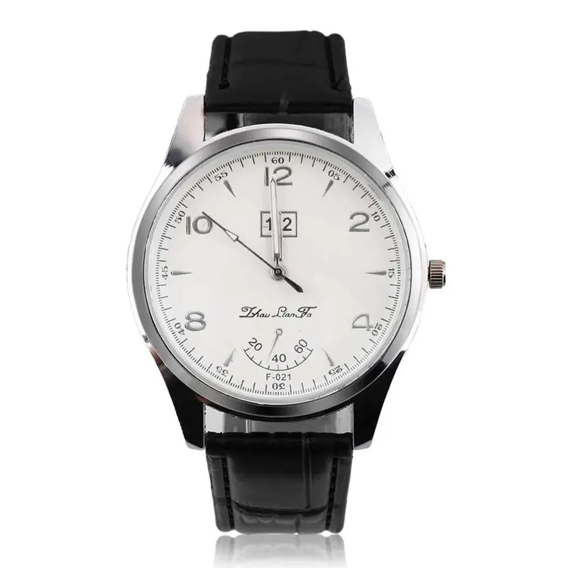Simple Design Quartz Watch F-021 Luxury Leather Bandandwatch Outdoor Business Watch 1