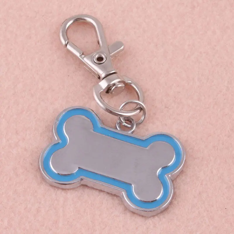 Simple Design Stainless Steel Metal Bone Shaped Pet Dog Cat Id Tag-Medium Name Tags 9969 1
