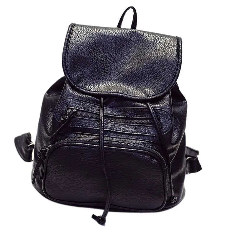 Simple Designer Small Backpack Women Solid Soft Pu Leather Women Daily Backpacks Schoolbag Shoulder Bags 1
