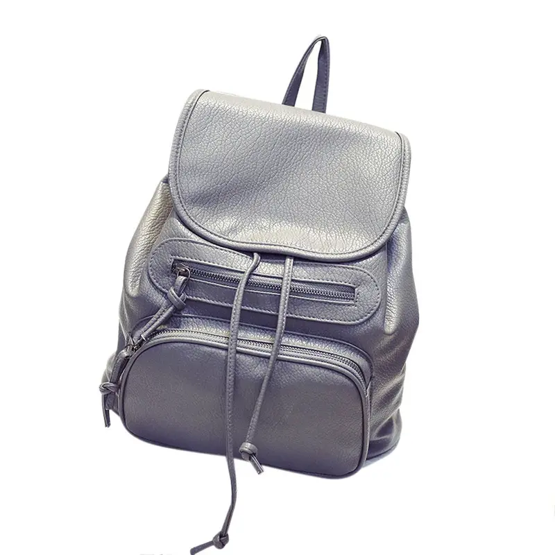 Simple Designer Small Backpack Women Solid Soft Pu Leather Women Daily Backpacks Schoolbag Shoulder Bags 2