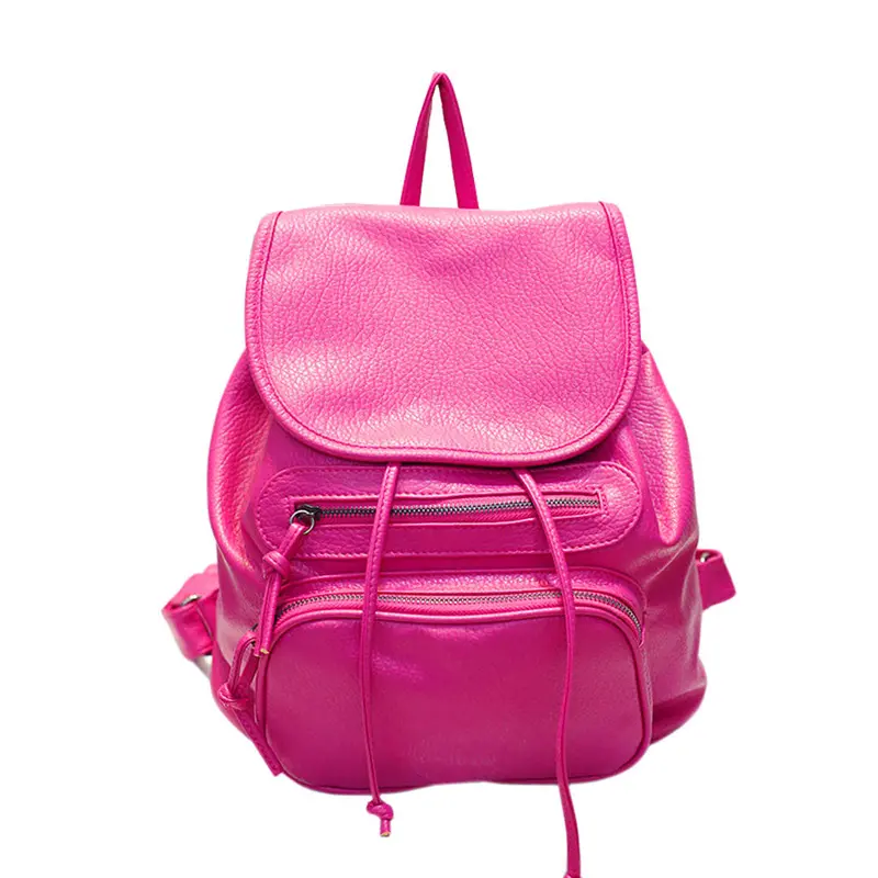 Simple Designer Small Backpack Women Solid Soft Pu Leather Women Daily Backpacks Schoolbag Shoulder Bags 3