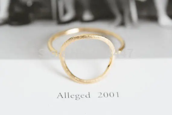 Simple Gold Silver Rose Open Round Rings Brushed Circle Rings Trendy Alloy Round Party Wedding Bands Rings 3
