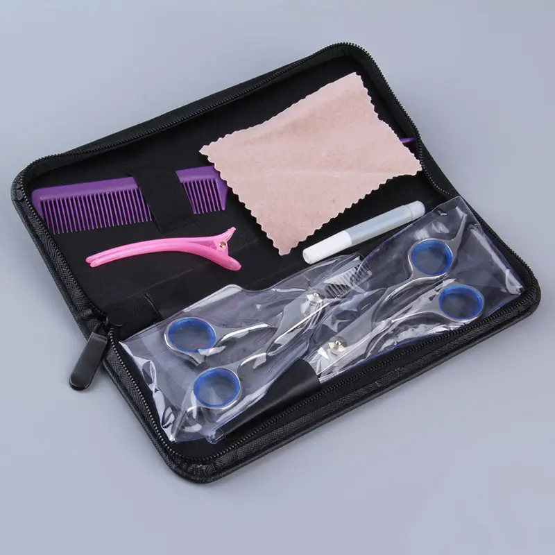 Simple Hair Cut 4-Piece Basic Kit Home Barber Tool With Portable Bag With Sliverpink Color 1