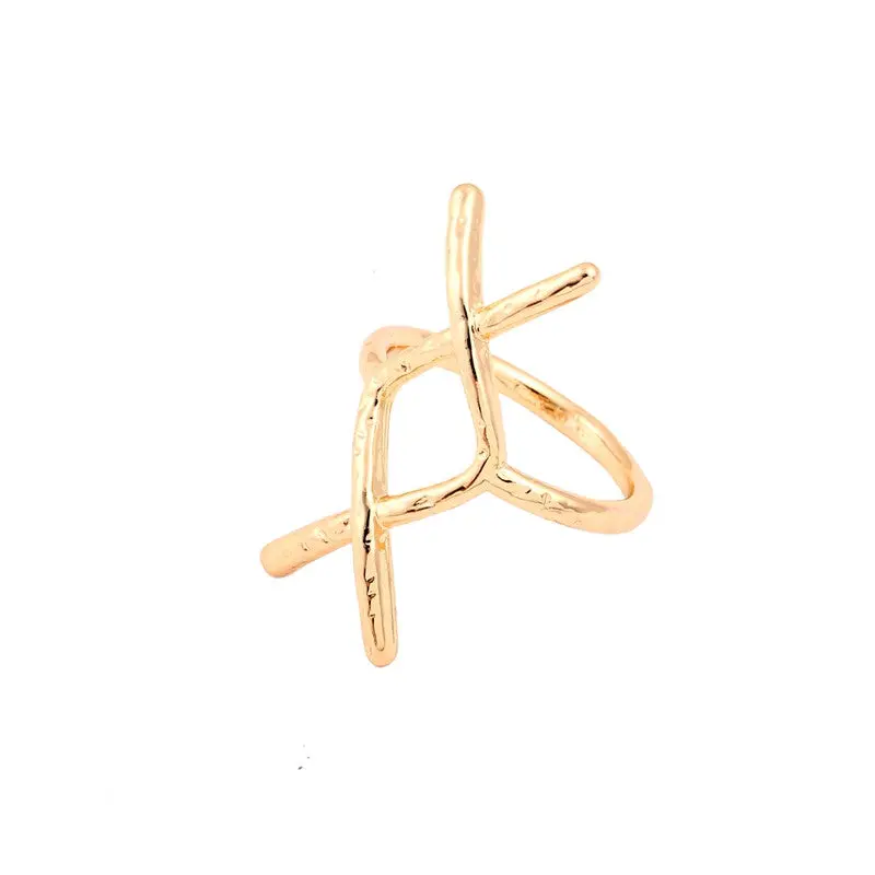 Simple Hammered Statet Rune Ring Pinky Xx Letter Rings R094 1