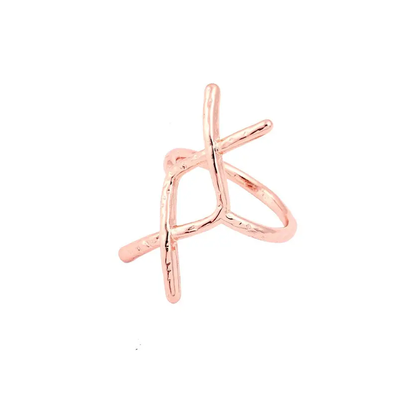 Simple Hammered Statet Rune Ring Pinky Xx Letter Rings R094 3