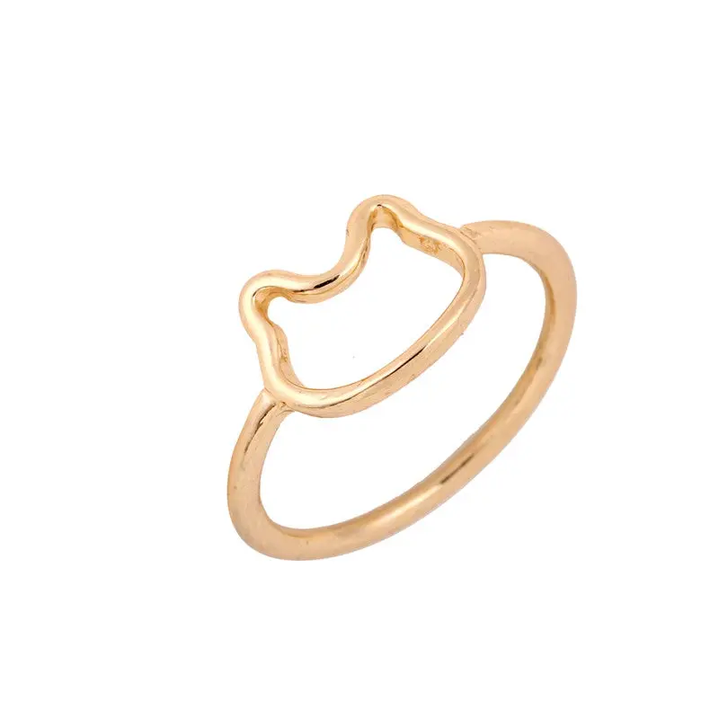 Simple Kitty Line Ring Cat Shape Rings Cute Animal Jewelry 1