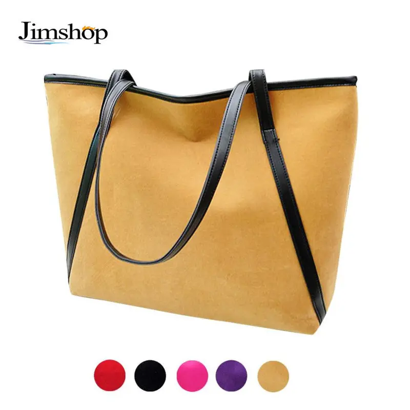 Simple Larger Capacity Leather Suede Women Bag Messenger Feminina Women Leather Handbags 1