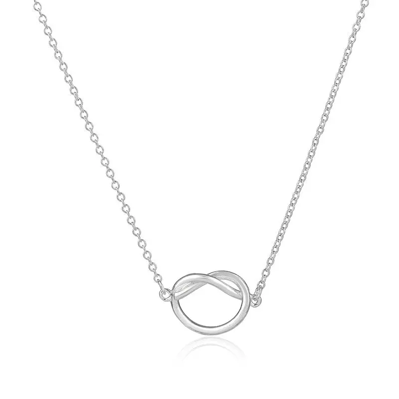Simple Love Heart Knot Pendant Necklace Party Girls Necklace 10Pcs-N176 1