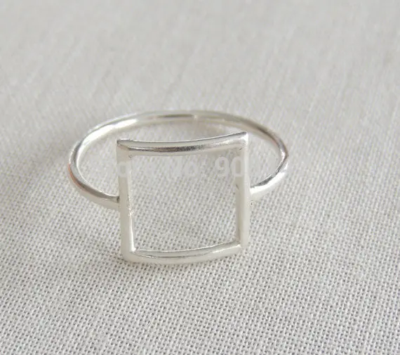 Simple Open Square Ring,Square Geometric Ring,Geometric Rings R112 1