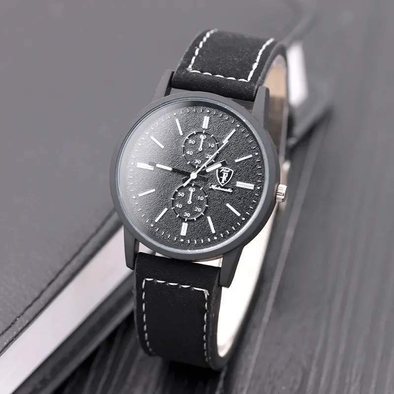 Simple Reloj Hombre Leisure Antique Leather Band Analog Quartz Men Watch Feida 2
