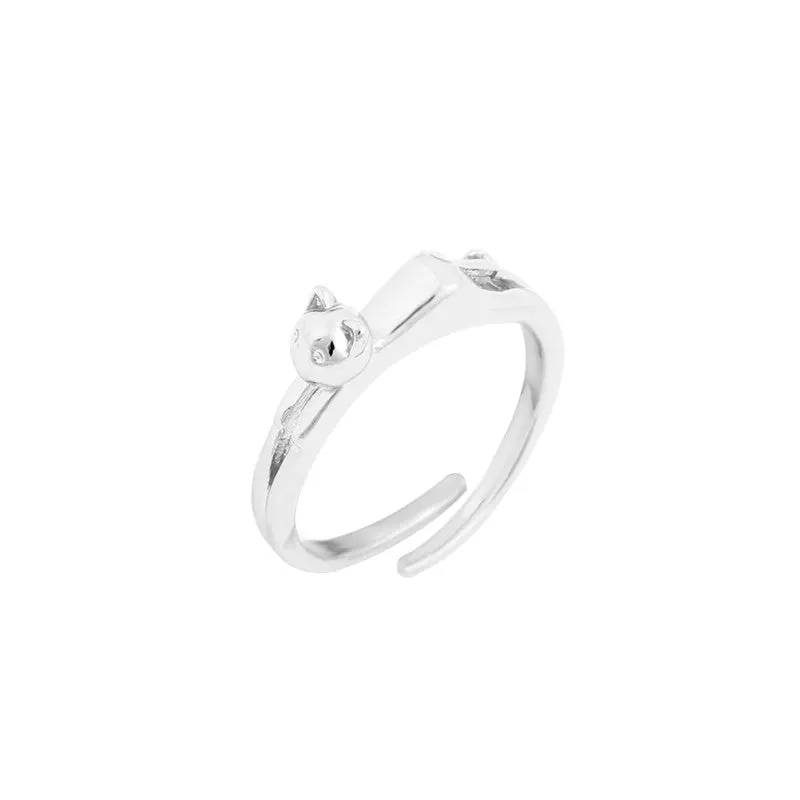 Simple Rings Rings Jewelry Cute Animal Cat Rings In Gold Silver And Rose Gold R103 1