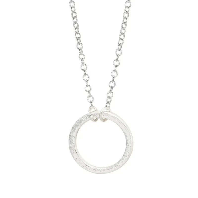 Simple Round Necklaces Gold Plated Figure Ever Circle Pendant Necklaces 10Pcs-N083 1