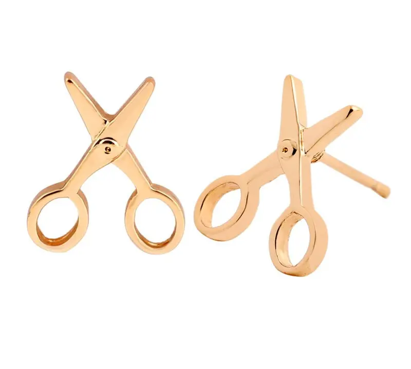 Simple Scissor Stud Earrings Fancy Jewelry 10Pc-S141 1