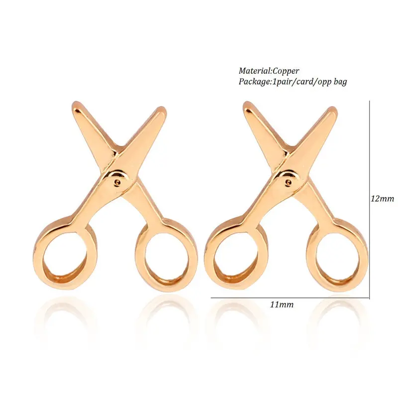 Simple Scissor Stud Earrings Fancy Jewelry 30Pc-S141 2