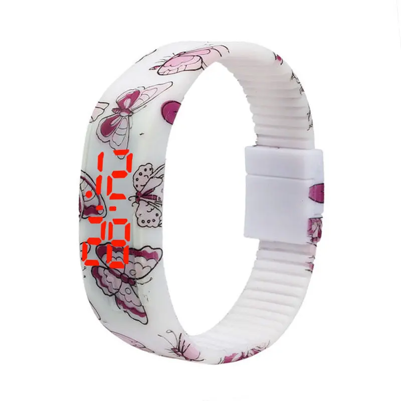 Simple Thin Boy Girl Women Sports Silicone Digital Led Bracelet Wrist Watch Montre Feida 1