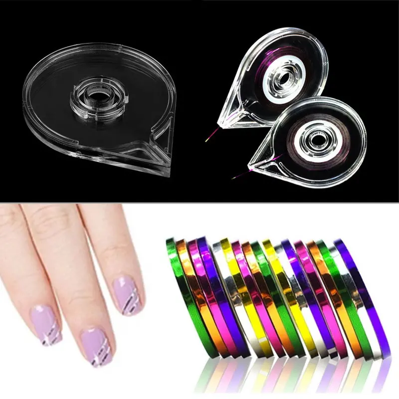 Simple Useful Nail Art Striping Tape Line Case Box Holder Tool Plastic Quality 1