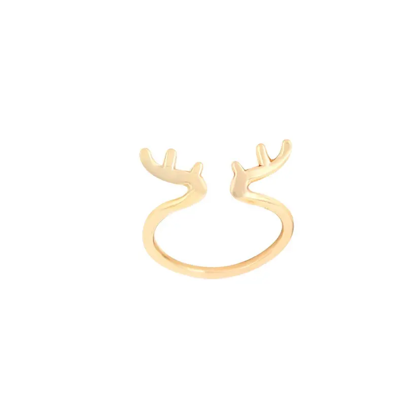 Simple Wedding Rings Animal Cute Antler Rings Gifts R096 1
