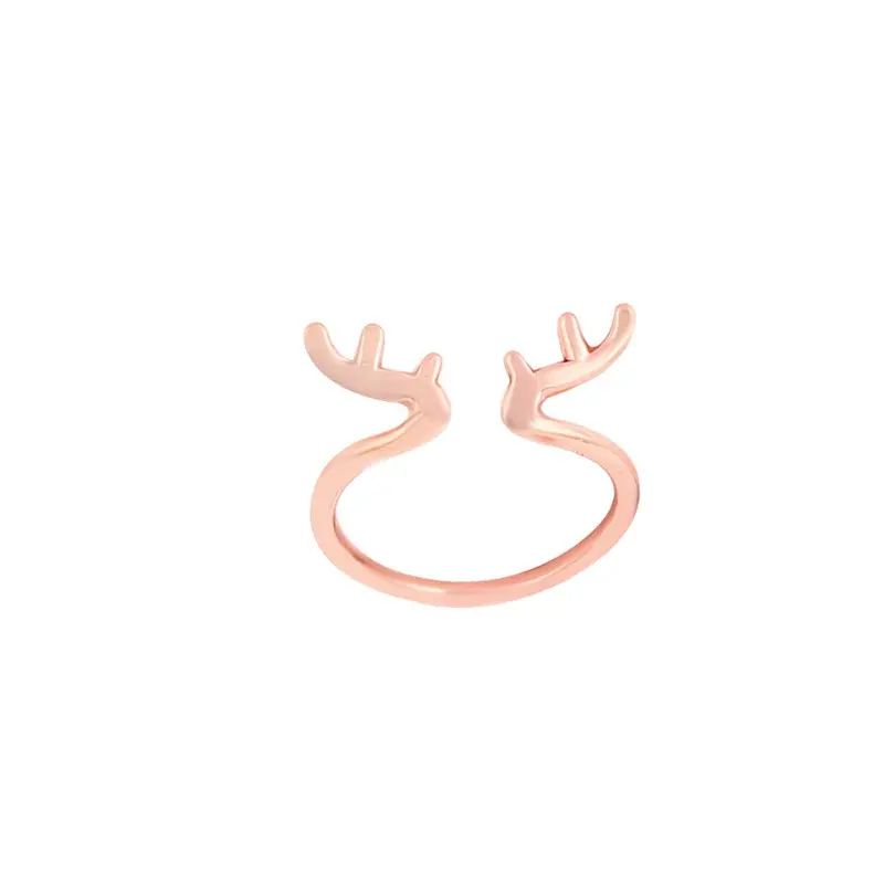 Simple Wedding Rings Animal Cute Antler Rings Gifts R096 2