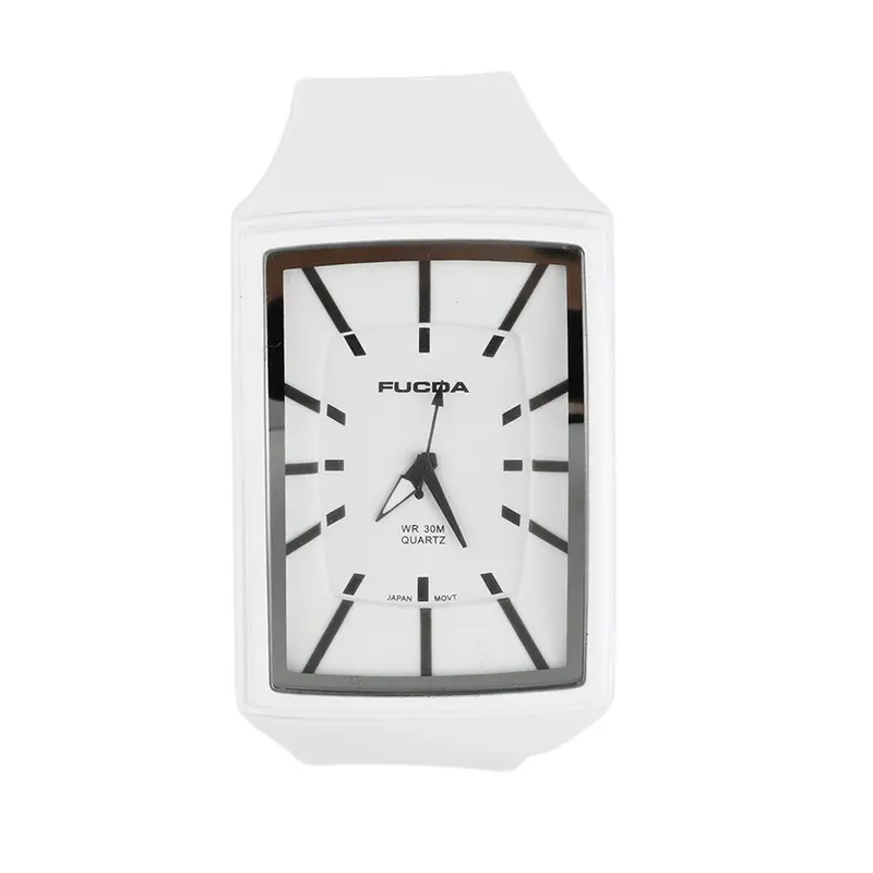 Simplesquare Dial Quartz Wrist Watch Silicon Band With White Black Color 1