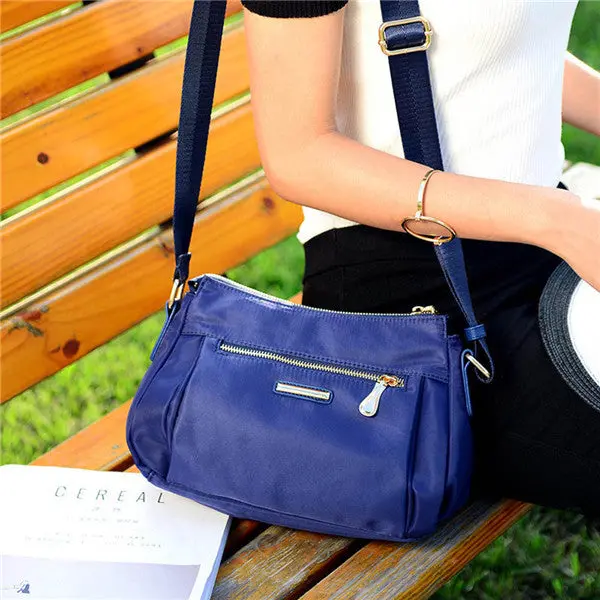 Simplicity Waterproof Elegant Women Shoulder Bag Nylon Oxford Crossbody Large Tote Messenger Bags Hbags 2