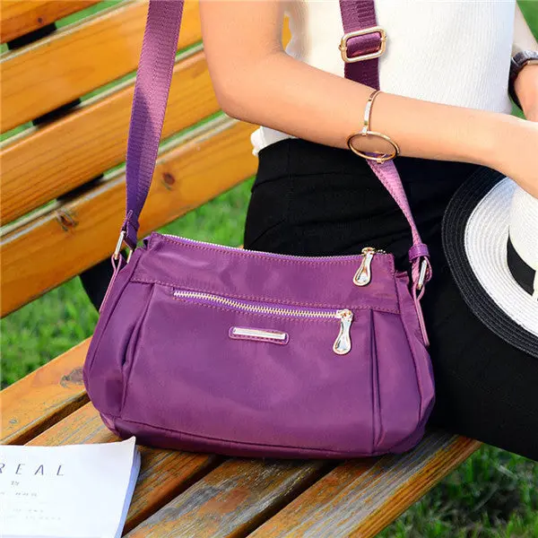 Simplicity Waterproof Elegant Women Shoulder Bag Nylon Oxford Crossbody Large Tote Messenger Bags Hbags 3