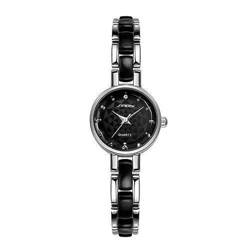Sinobi Lady Rhinestone Wristwatch Ceramics Strap Business Quartz Watch Watch 1