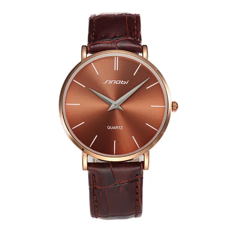 Sinobi Watchwristwatch Cool Leather Business Ultra-Thin Simple Quartz Watch Relogio Feminino 3