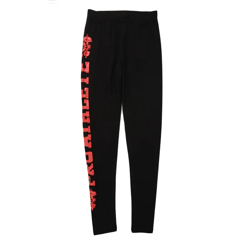 Skeleton Letter Floral Print Long Leggings Fitness Pencil Pants One Size Long Pants 3