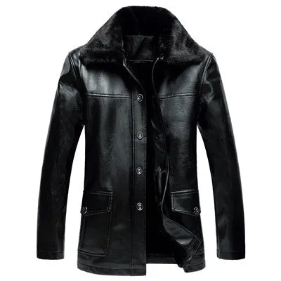 Sleather Coats Jackets Warm Slimoutwearsjackets Coats Blackleather Coat 1