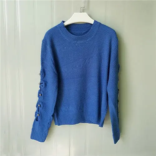 Sleeve Cut Sweater Women Knitted Pull Femme Long Sleeve Hollow Womens Jumpers Tricot Long Sleeve Pullover 1