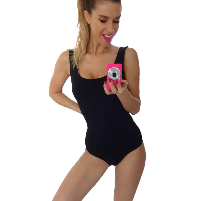 Sleeveless Body Top Sexy Bodycon Jumpsuit Low Cut Cotton Shorts Jumpsuit Slim Bodysuit Blouse Chest Open Ropmers 1