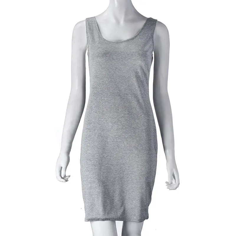 Sleeveless Dresses Solid Sexy Slim Dresses Sheath Bodycon Fit Women Dresses Vestidos Robes For Women 3