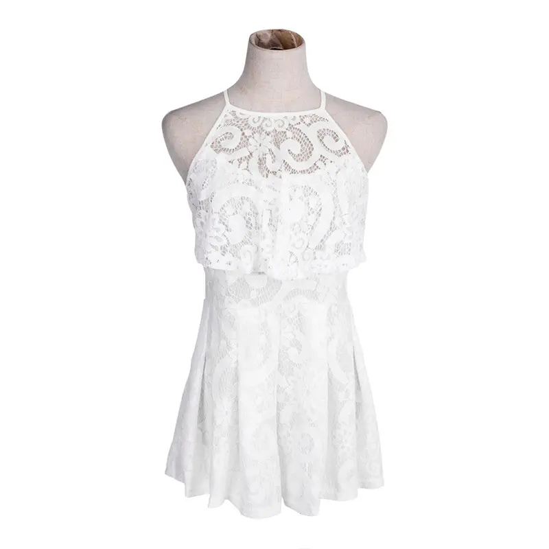 Sleeveless Sling Short Jumpsuits Back Zipper Women Rompers Femme Women Strap Jumpsuits Lace Jumpsuit Ruffle Combinaison Femme 4