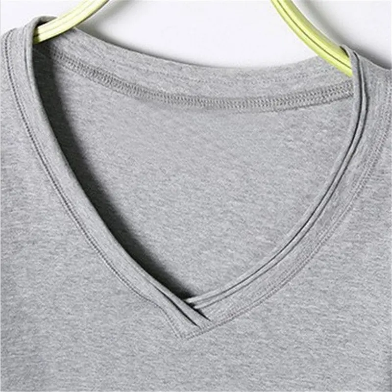 Slim Basic T Shirts Oversized Cotton Women T Shirt Sexy V Neck Long Sleeve Basic Top Lady Casual Solid Tee Shirts Xxl 11