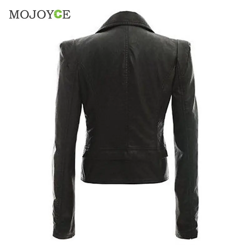 Slim Biker Motorcycle Women Leather Jacket Coats Pu Soft Faux Leather Jacket Women Zipper Black Biker Jacket Jaqueta Feminina 4