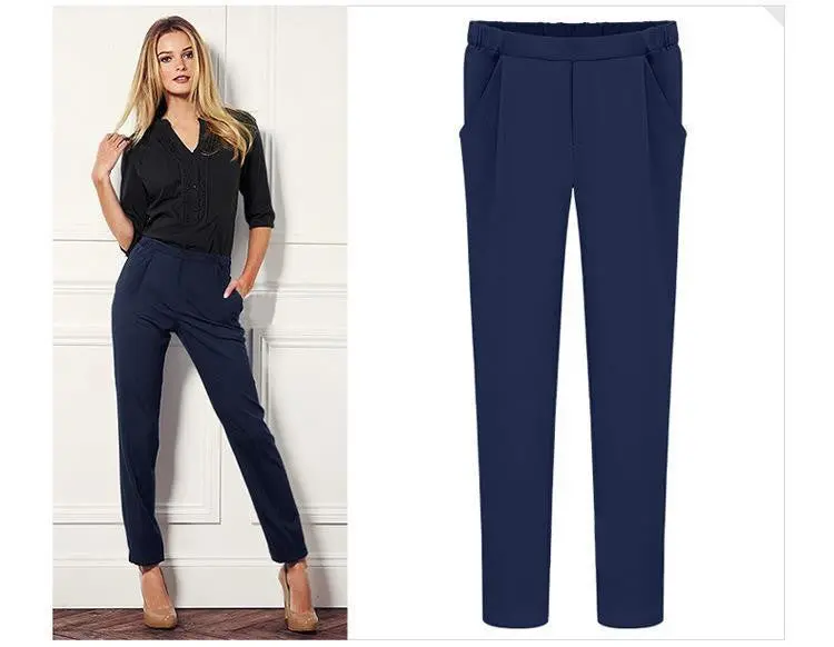 Slim Elegant Colorful Women's Pencil Pants Plus Size Ladies Causal Harem Pants Trousers Girls Clothing J2511 5